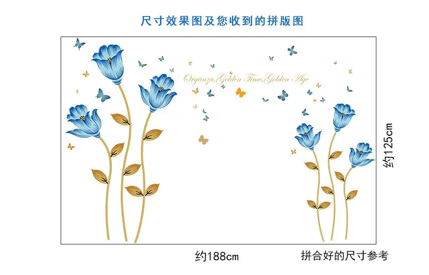 Низкая цена Акция HM19080 синие розы сладкий Брак комната диван фон гостиная спальня