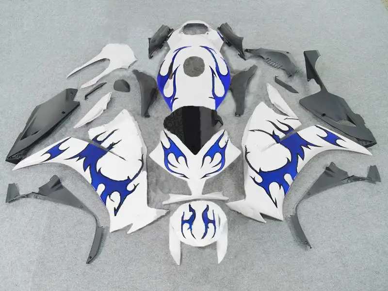 Бесплатный 5 Подарков ABS Белый Blue Flame Впрыска Обтекателя Fit CBR1000RR 12 13 14 Крышка