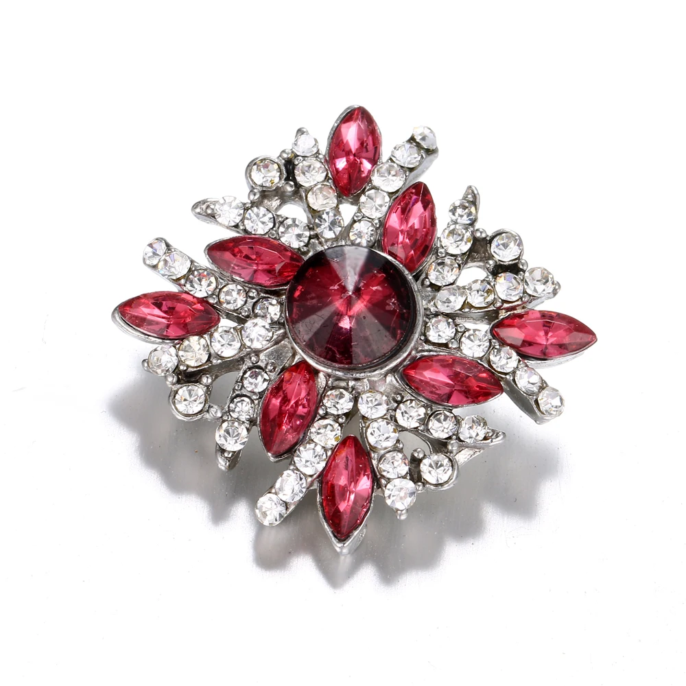 2019 новые кнопки Jewelry металлический цветок с кристаллом 18 мм застёжка бусинка DIY OEM