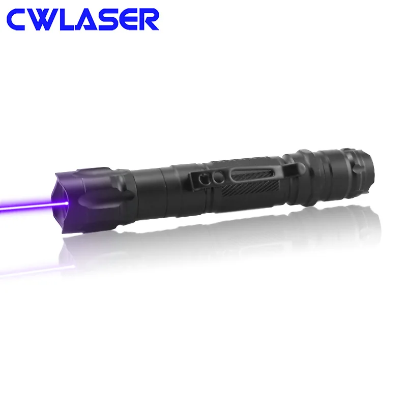 CWLASER 2-в-1 405нм ручная фиолетово-Синяя лазерная указка с колпачком и зажимом в виде