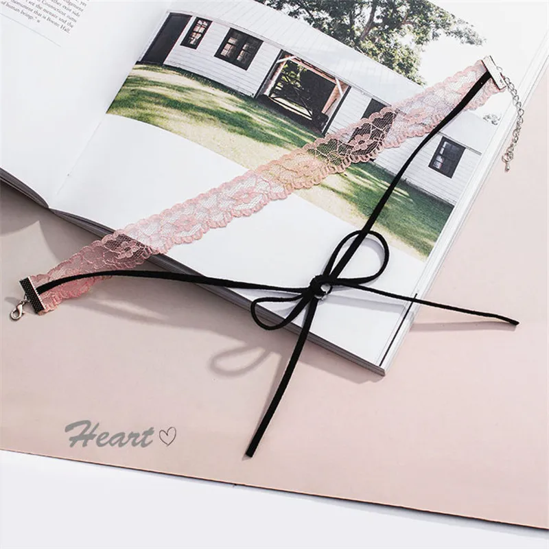 Женское бархатное ожерелье чокер с длинным бантом|Колье| |