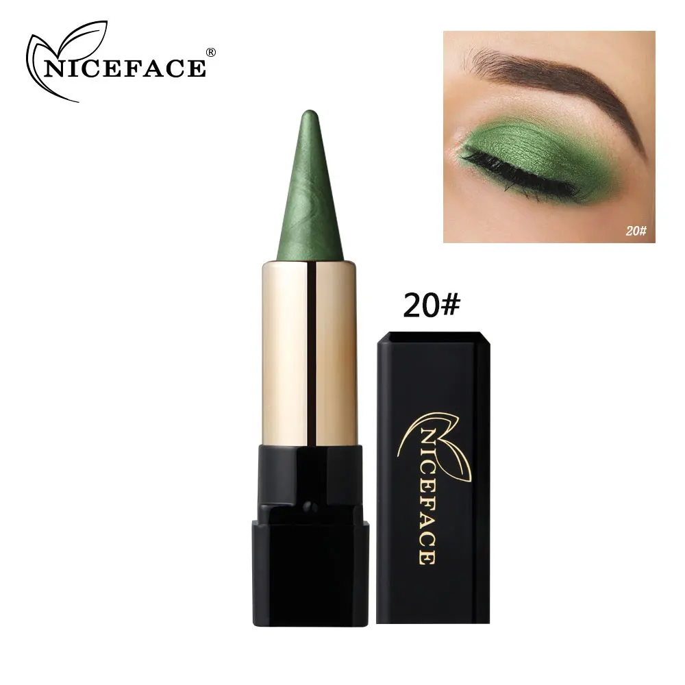 NICEFACE 20 цветов, Металлические тени для век, кремовый карандаш, Водостойкий карандаш для теней, стойкий макияж, мерцающий, дымчатый, сверкающий - Цвет: 20