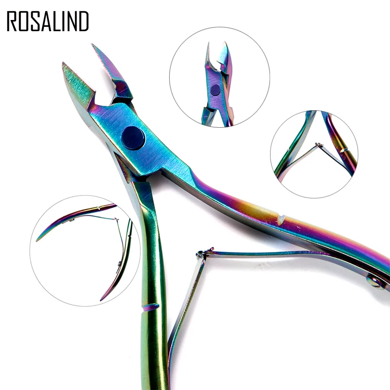 ROSALIND 1 шт. щипцы для кутикулы Радуга клипер ножницы мертвой кожи средство снятия