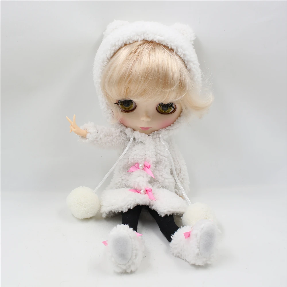 Clothes For 1/6 Blyth White Long Dress With Headwear& Waistcoat Pastoral Style