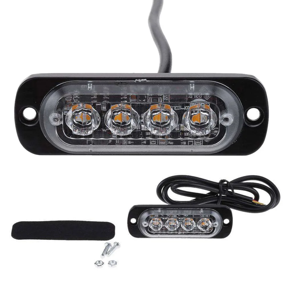 12V 24V универсальный автомобильный Грузовик Янтарный 4LED аварийный светильник
