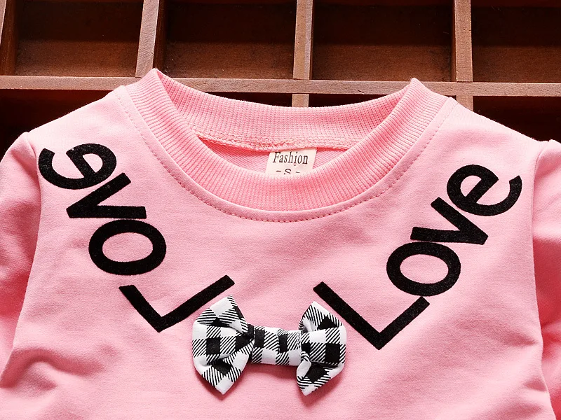 Осенние комплекты одежды для маленьких девочек хлопковые костюмы малышей