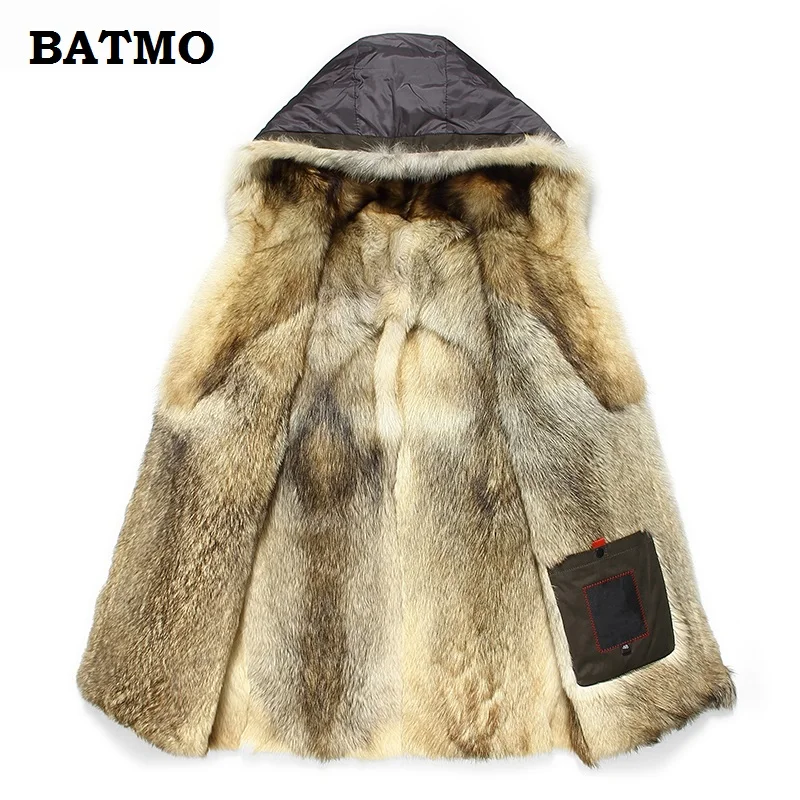 Batmo 2021 Новое поступление зимние высокого качества теплые волк меховой подкладкой
