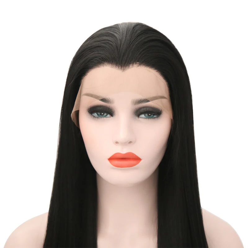 Длинный шелковистый прямой черный синтетический парик JOY & BEAUTY 22 28 дюймов