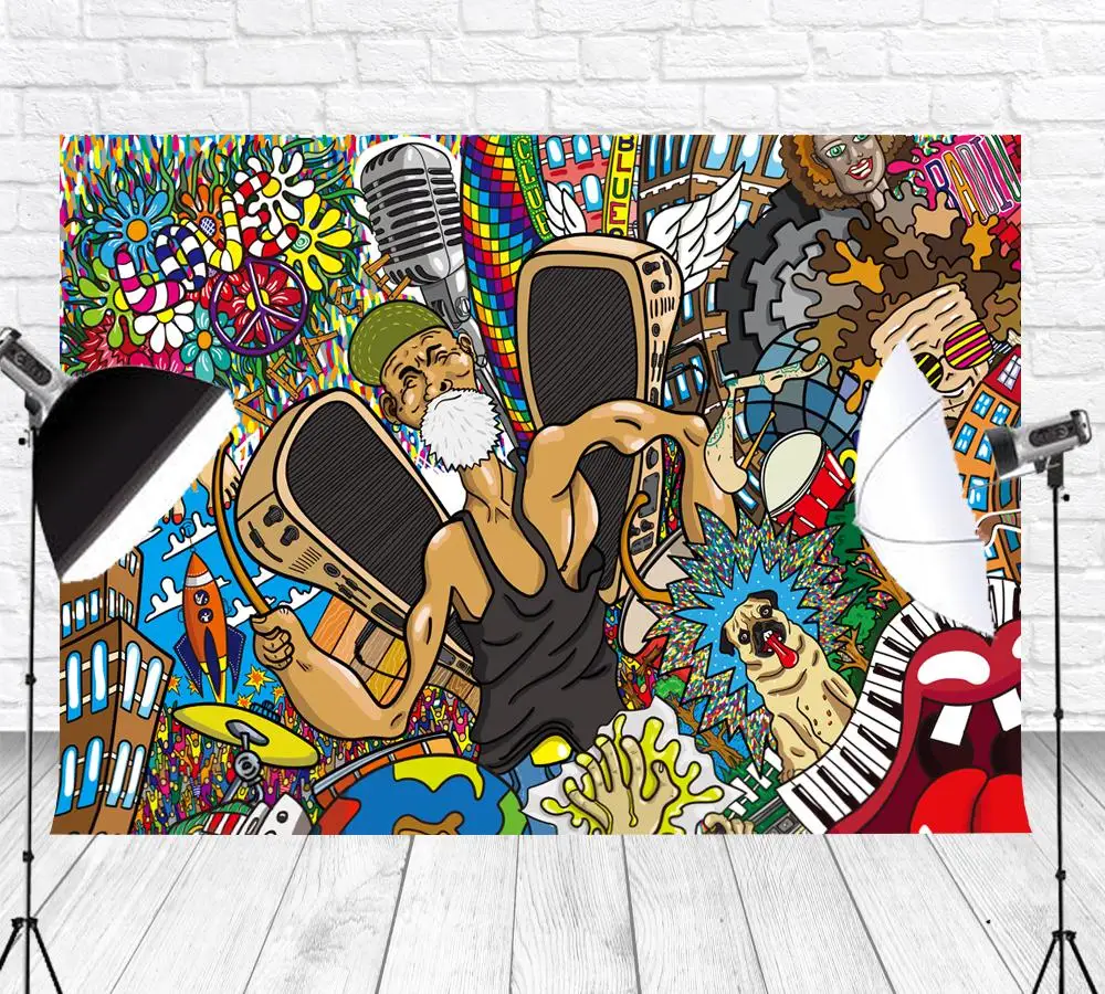 80th 90th тематические Декорации для вечеринки фоновые музыкальные фоны вечеринок