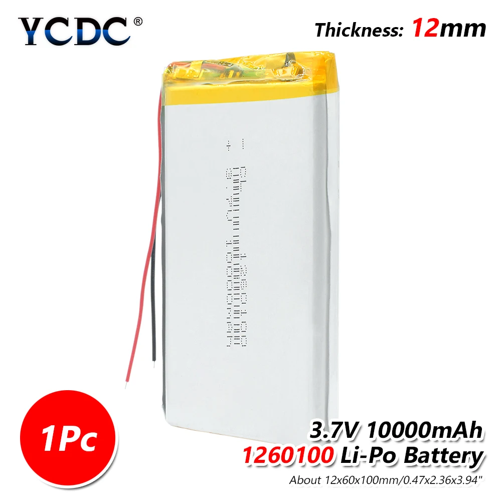 1 piece 1/2/4 шт. литий-полимерный Перезаряжаемые батареи 3,7 V 1260100 10000mah высокой энергии литий-полимерный аккумулятор Батарея Замена пакет - Цвет: 1 piece