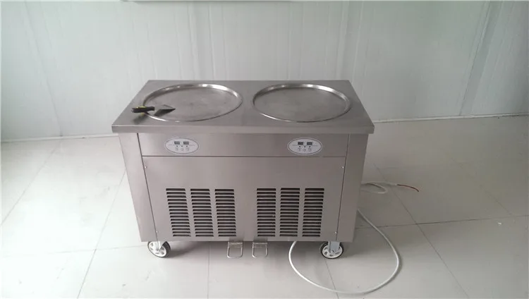 Коммерческая двойная круглая сковорода машина для жарки мороженого плоская