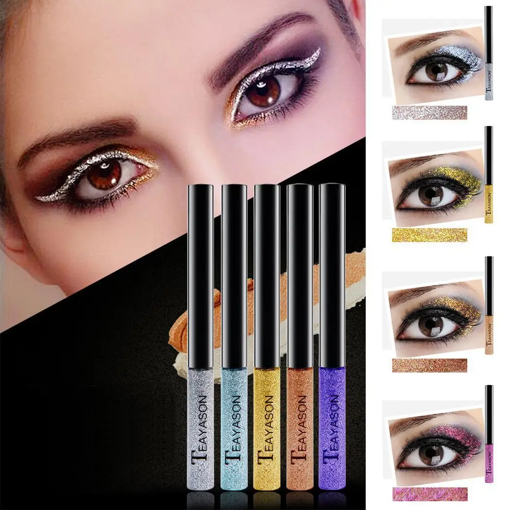 New Glitter Eyeshadow Makeup 4 Color Waterproof Shimmer and Shine Gold Silver Luminous Pigments Liquid Eye Shadow Stick |
