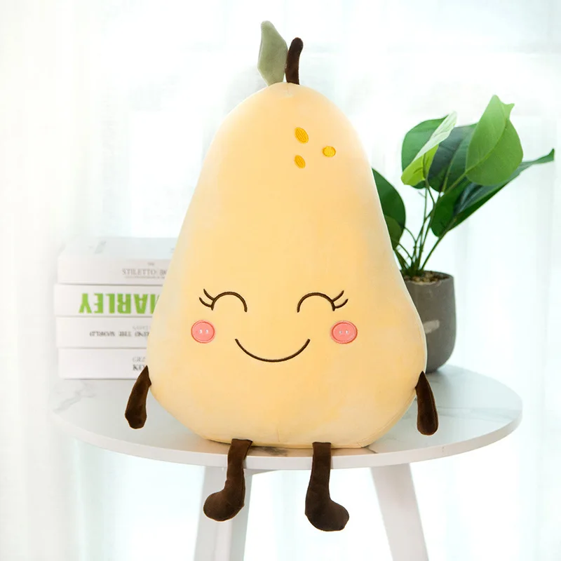 Pear Арбуз клубника груша плюшевые игрушки Kawaii мультфильм милый фрукты Мягкая Плюшевая Кукла Мальчики подушки для девочек Подушка для детей - Цвет: Pear