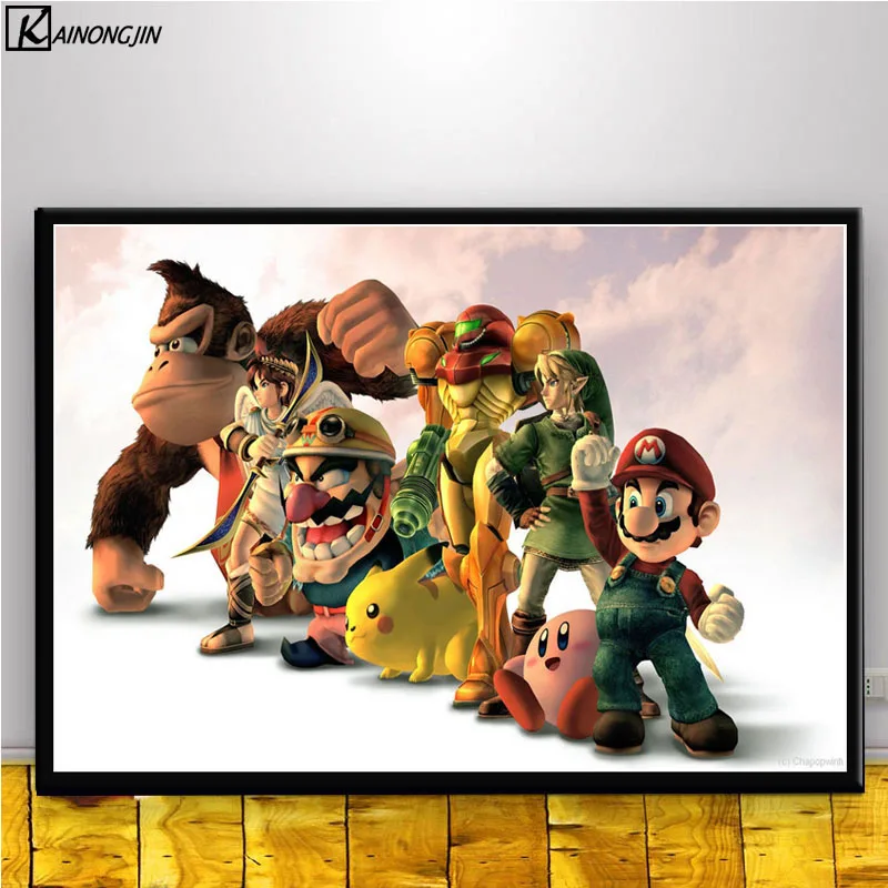 007 Книги по искусству плакат Super Smash Bros Ultimate аниме плакаты и принты холст настенная живопись картина номер украшения дома - Цвет: 007