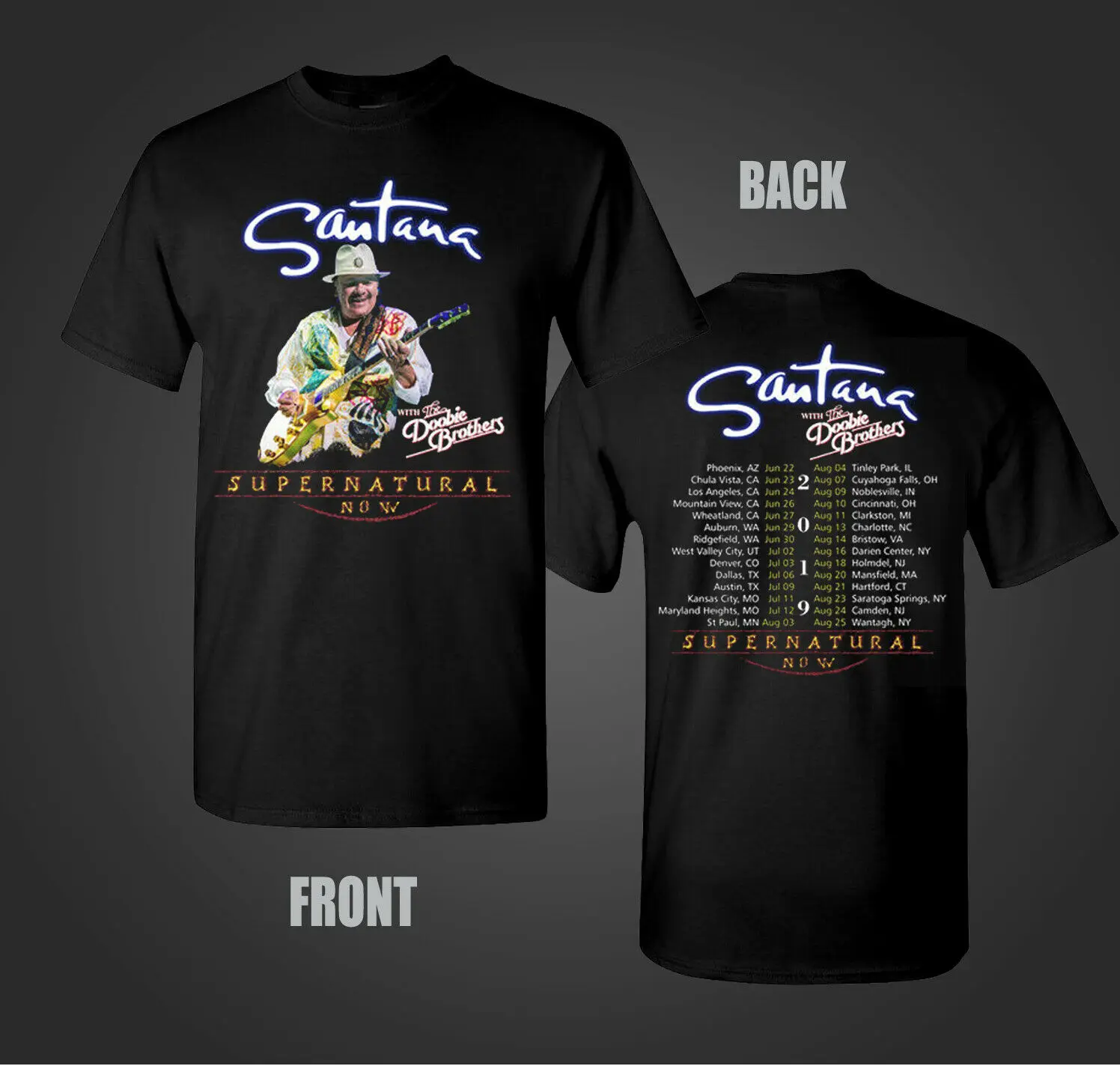 Новая футболка Santana With the doobie brothers tour новинка 2019 2 размера S XXL|Мужские футболки| |