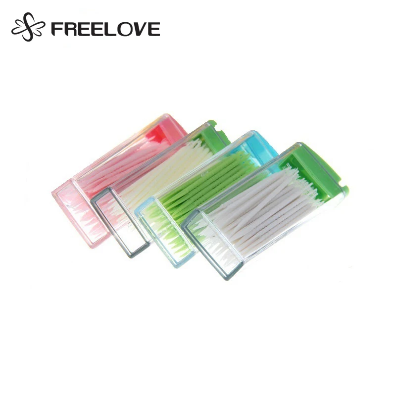 5 Packs Portable Toothpicks Plastic 50 pcs Plus Brush In Clear Case Korean Eco-friendly No Smell Toothpick Free Shipping | Дом и сад
