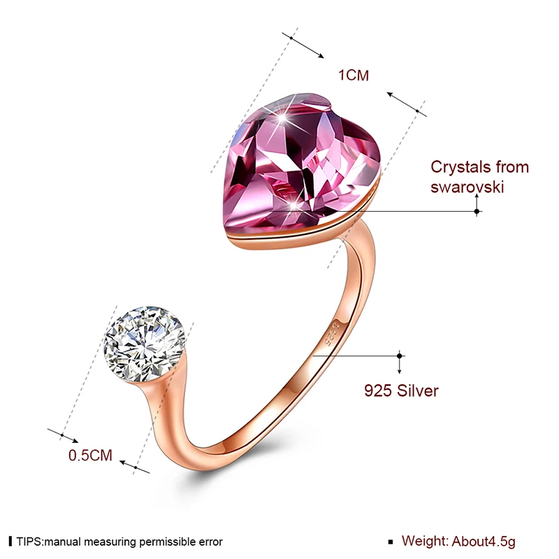 Серьги-подвески с кристаллами Swarovski розовое золото серебро 925 пробы | Украшения и