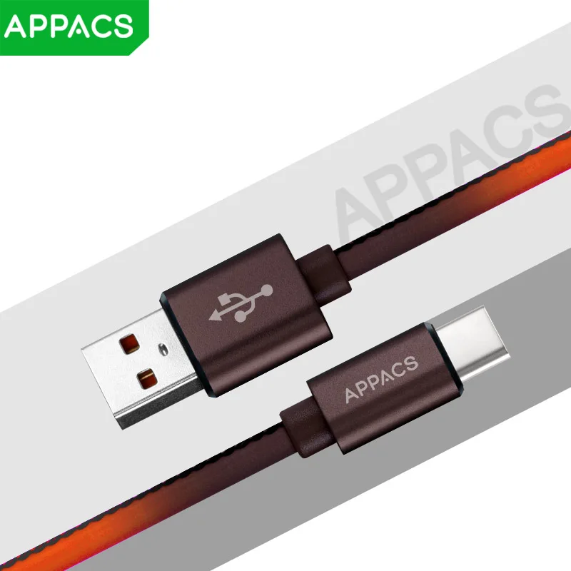 APPACS 1 м USB Type C горячий телефон зарядный кабель датчик температуры Обесцвечивающий