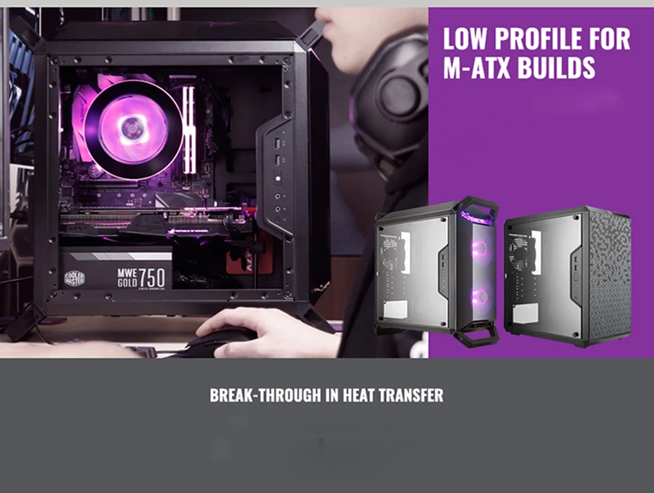 Кулер Cooler Master MAM-G1CN-924PC-R1 G100 блюдце кулер для процессора Intel 115X2011 AMD AM4 AM3 радиатор 10 см 4pin RGB Вентилятор охлаждения