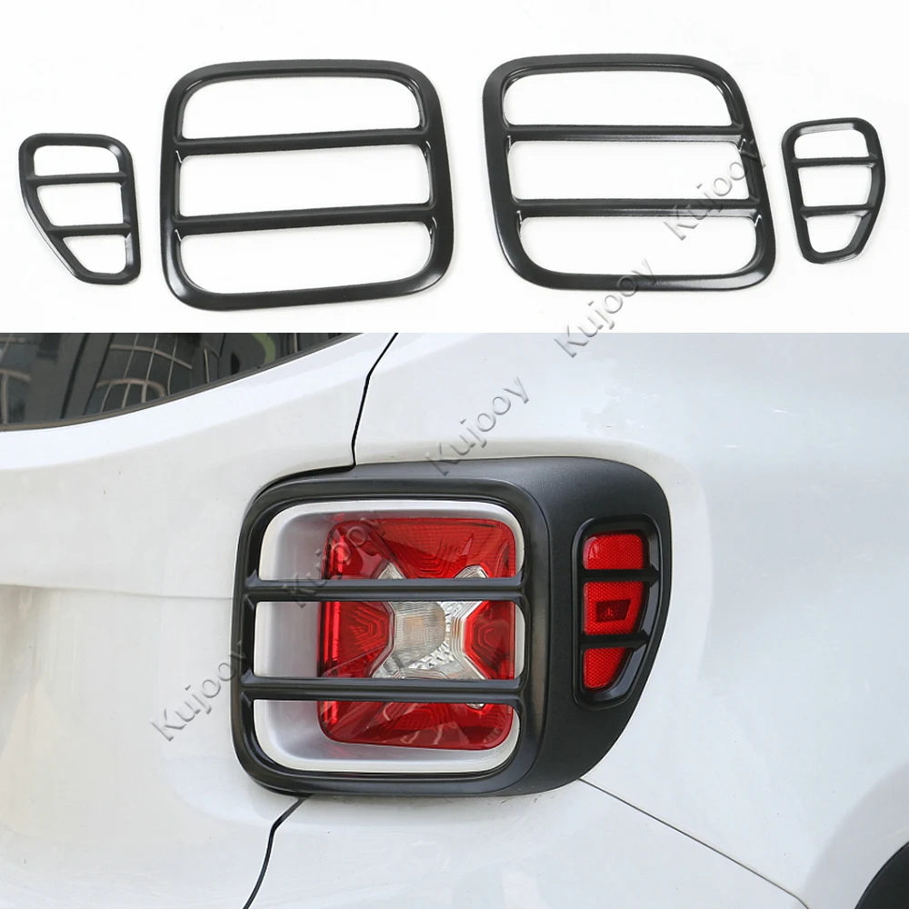 4pcs Chrome Silver/ Red/ Black Tail Light Lamp Cover Frame Stick Guard Trim for Jeep Renegade 2015 2016 2017 | Автомобили и
