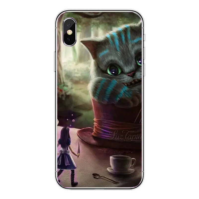 Minason Alice in Wonderland Cases For iPhone XS MAX Cheshire Cat Soft Silicone Phone Case X 5 S 5S 6S 8 Plus Cover | Мобильные