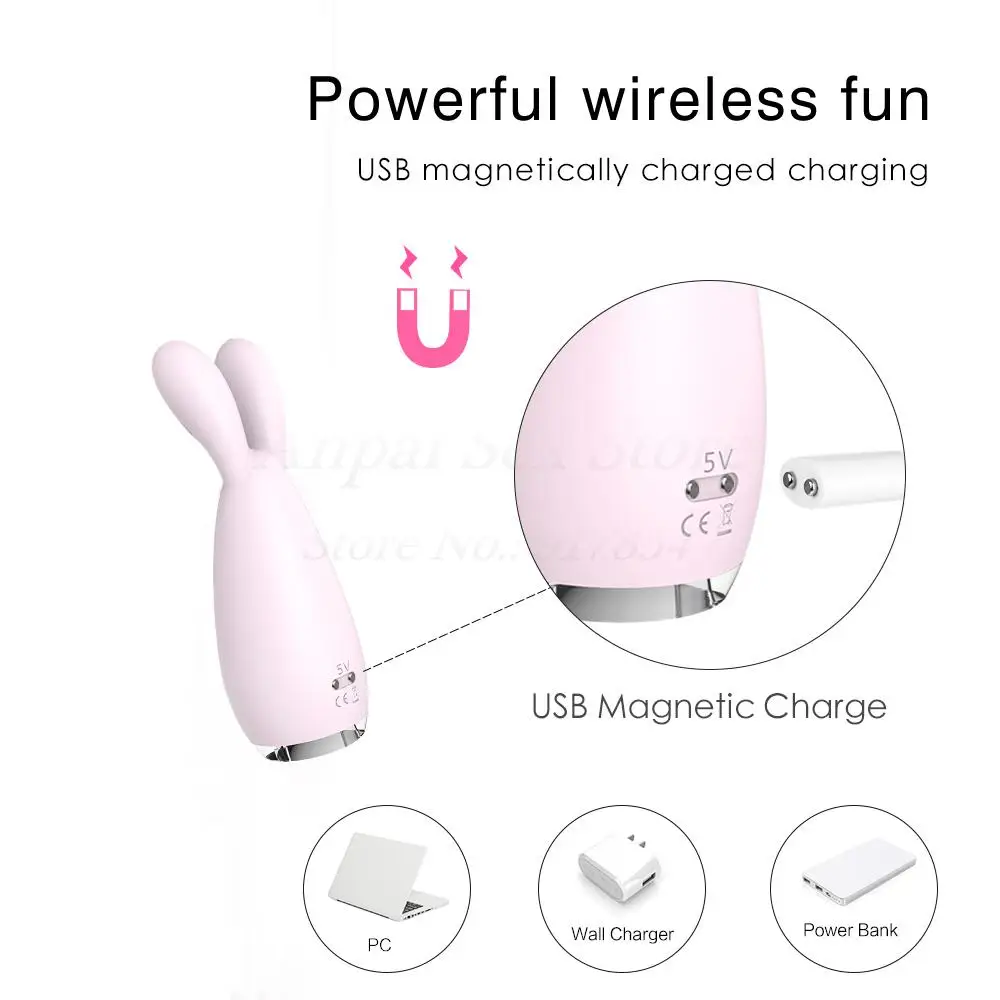 New 9 Speeds Rabbit Vibrator USB Charged LED Light Showed For Women Daul Motor Clitoral Nipple Clamps Sex Toys. | Красота и здоровье