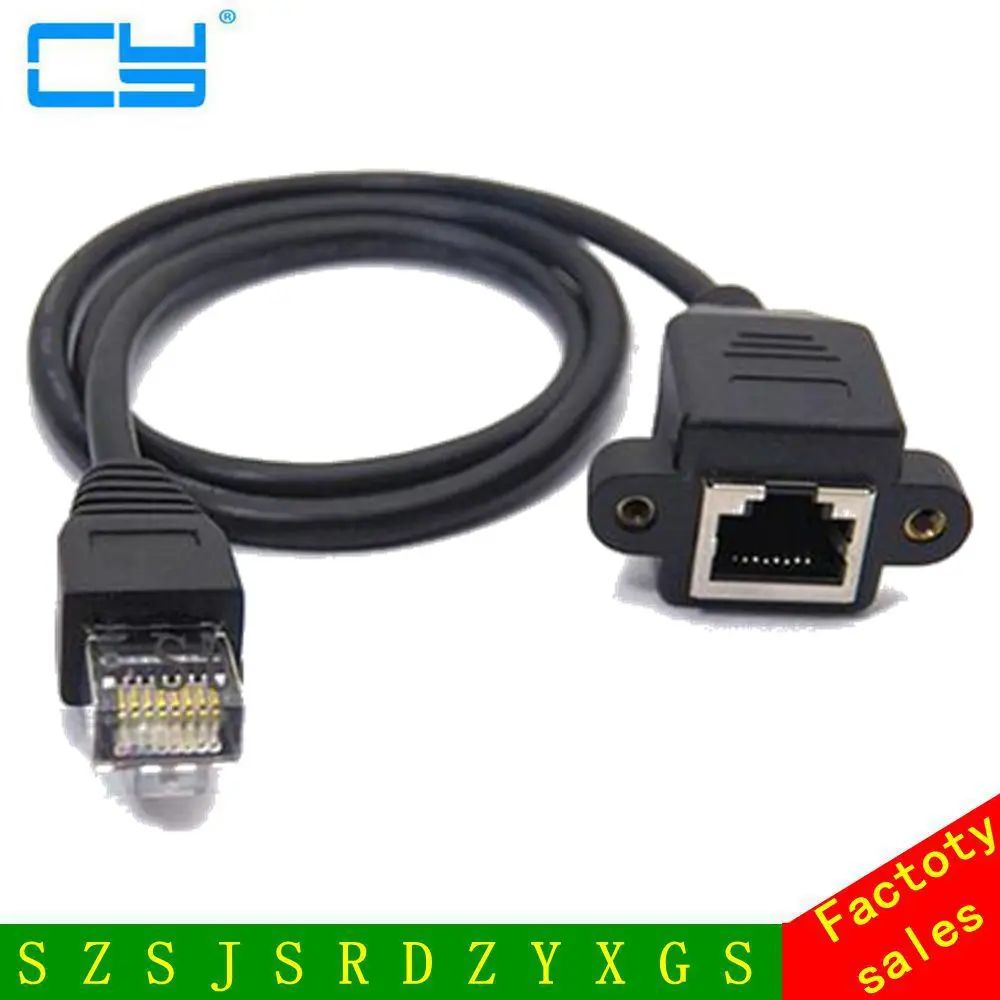 1 м винтовое крепление панели RJ45 Cat5 штекер гнездо Удлинительный кабель локальной