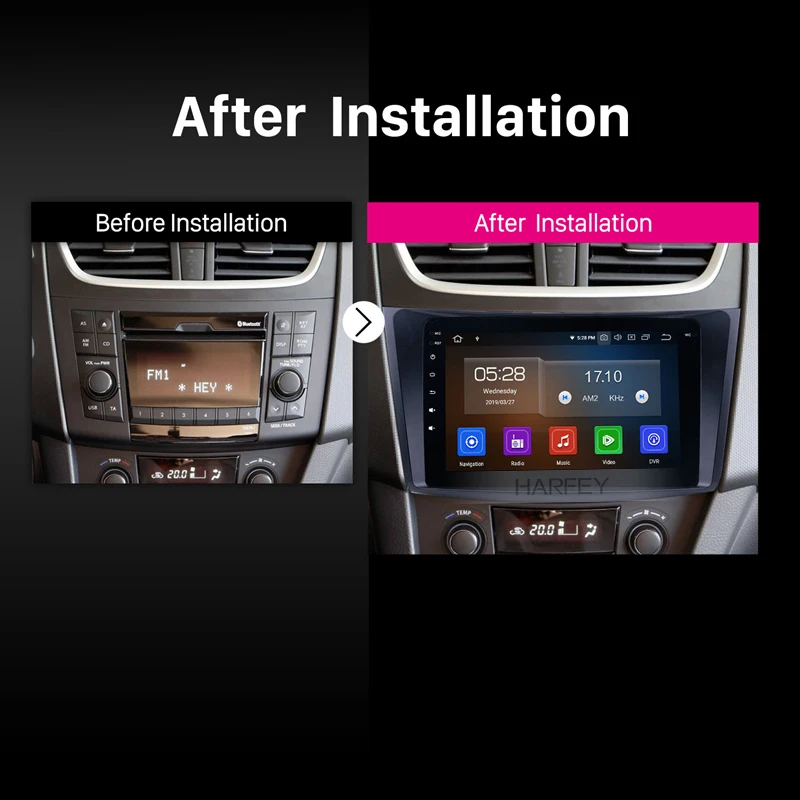 Harfey 4 + 64 ГБ 9 ''Android 10 0 автомобильное радио для Suzuki Ertiga Swift 2011 2012 2013 GPS