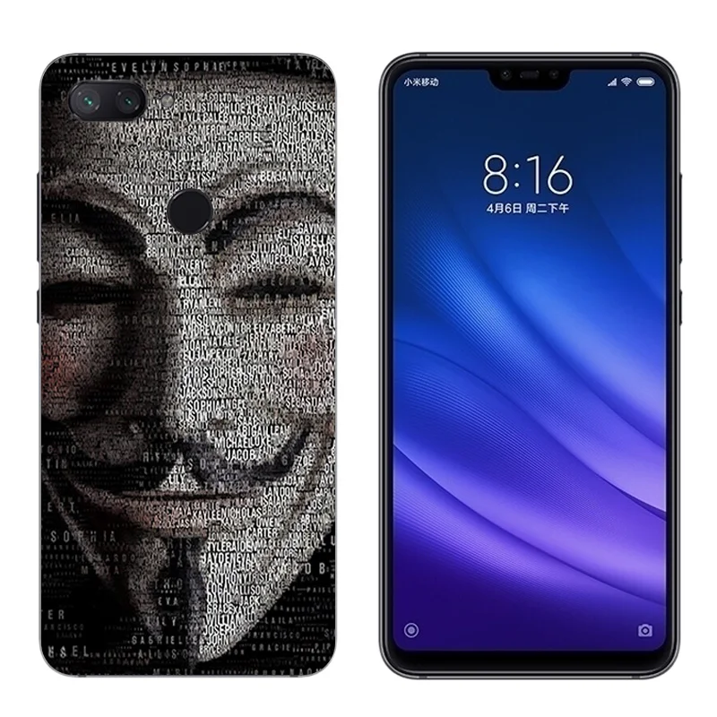 Мягкий ТПУ для Xiaomi Mi 8 Lite 6 26 дюймов смайлик чехол телефона с рисунком Youth тонкий