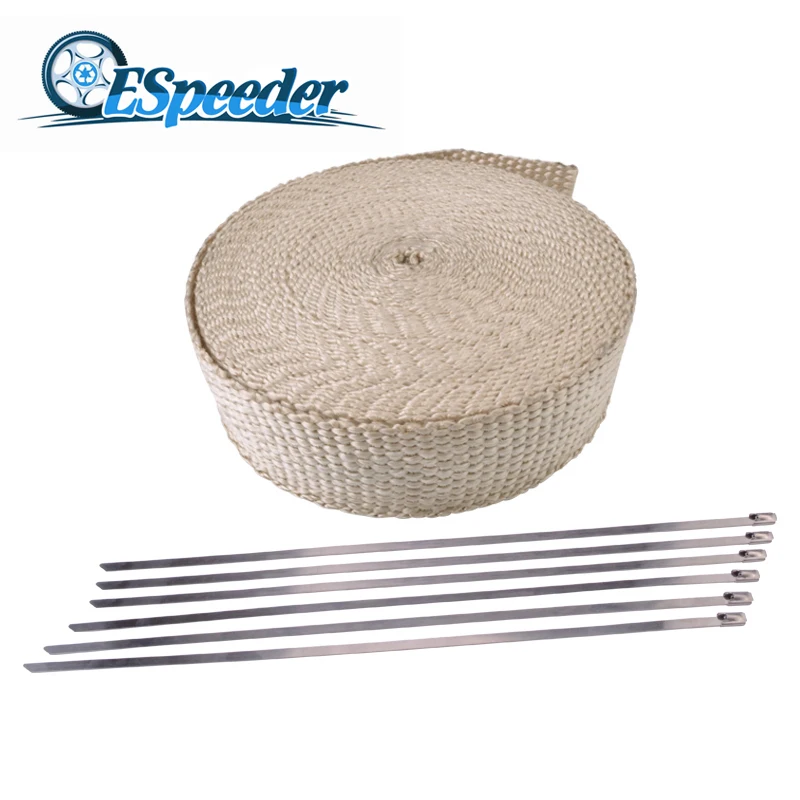 ESPEEDER 2 &quotX 50 футов Заголовок выхлопной трубы жаростойкая Стекловолоконная