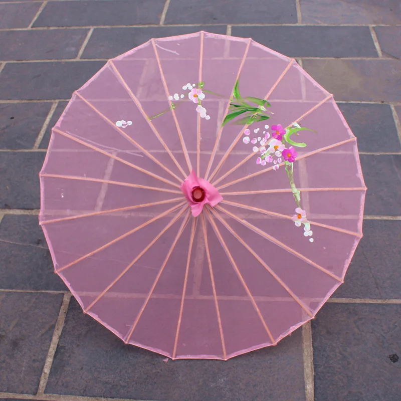 30pcs 7 Colors Available Chinese Long-straight Transparent Silk Yarn Floral Craft Umbrellas Fancy Dance Parasols wen4711 | Дом и сад