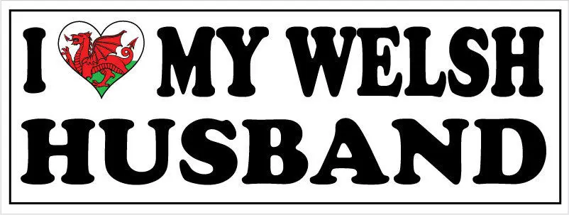 Дешевые Мужские Графический Тис I Love My Валлийский Муж Уэльса британские Острова