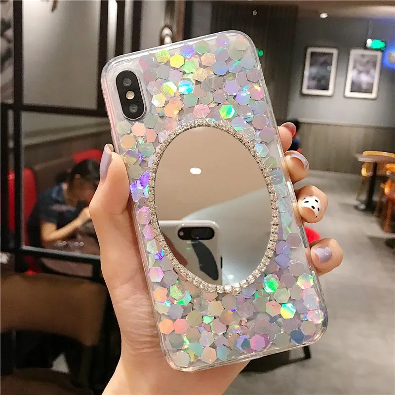 Для huawei P8 P9 P10 плюс P20 Lite P30 pro selfie P Smart роскошный Симпатичные Блеск зеркало со