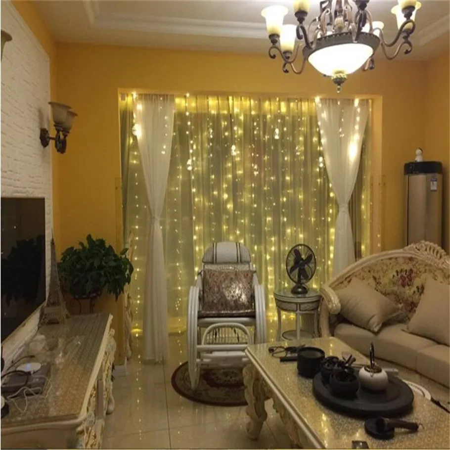В наличии AC220V 3M x 2M 204LED новогодний Рождественский гирлянда Рождественская