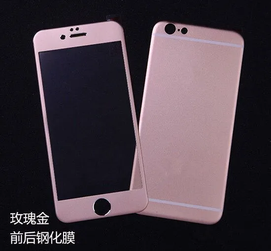Для iPhone7/8 plus металлический розовый-Золотой Матовый титановый сплав, защита для переднего экрана из закаленного стекла+ задняя крышка, защита корпуса