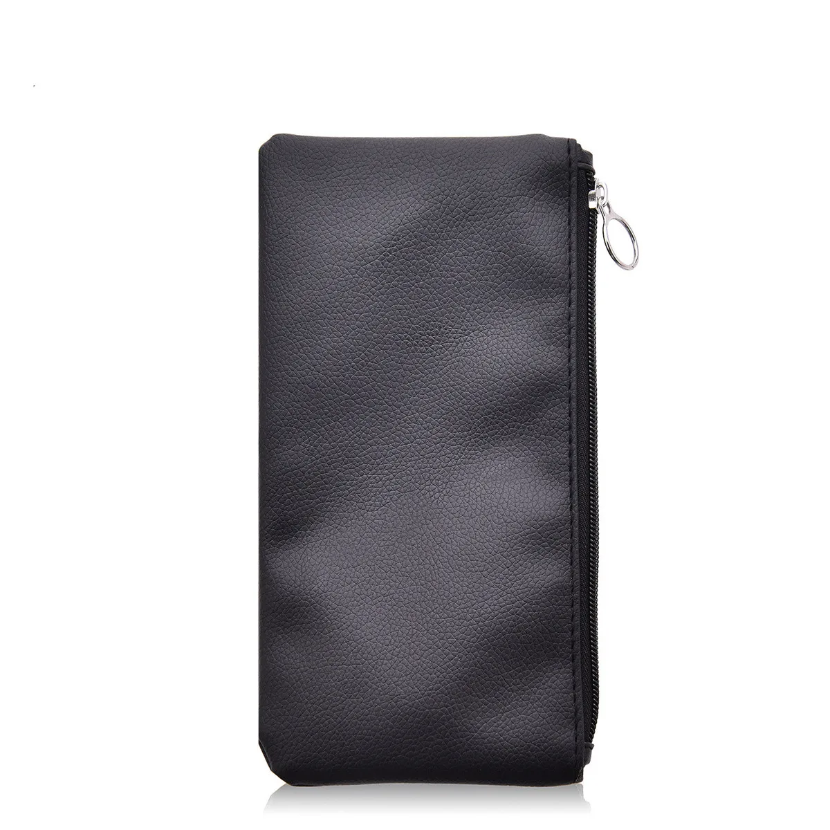 Solid Color PU Leather Purse Pencil Case with Zippered Cosmetic Bag Makeup Bag Coin Money Pouches for Women Travel Party