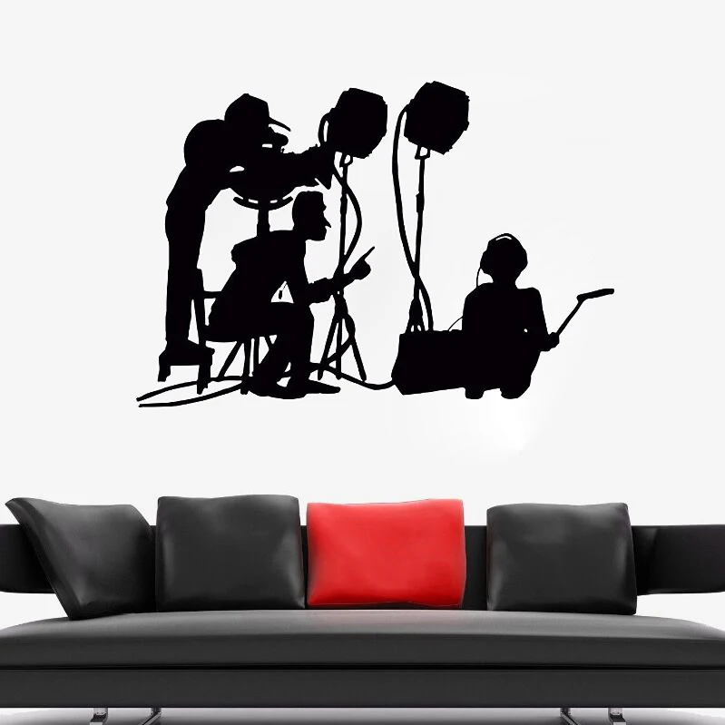 

New Design Wall Decal Film Make Crew Wall Mural Movie Cinema Vinyl Art Decoration Movie Maker Silhouette Wall Art Sticker AY993