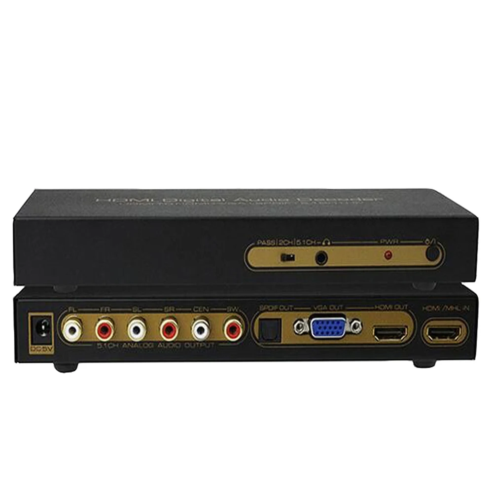 5.1CH HDMI цифровой аудио декодер конвертер в VGA HDMI/VGA/SPDIF/5 1 объемный звук для ТВ|Кабели