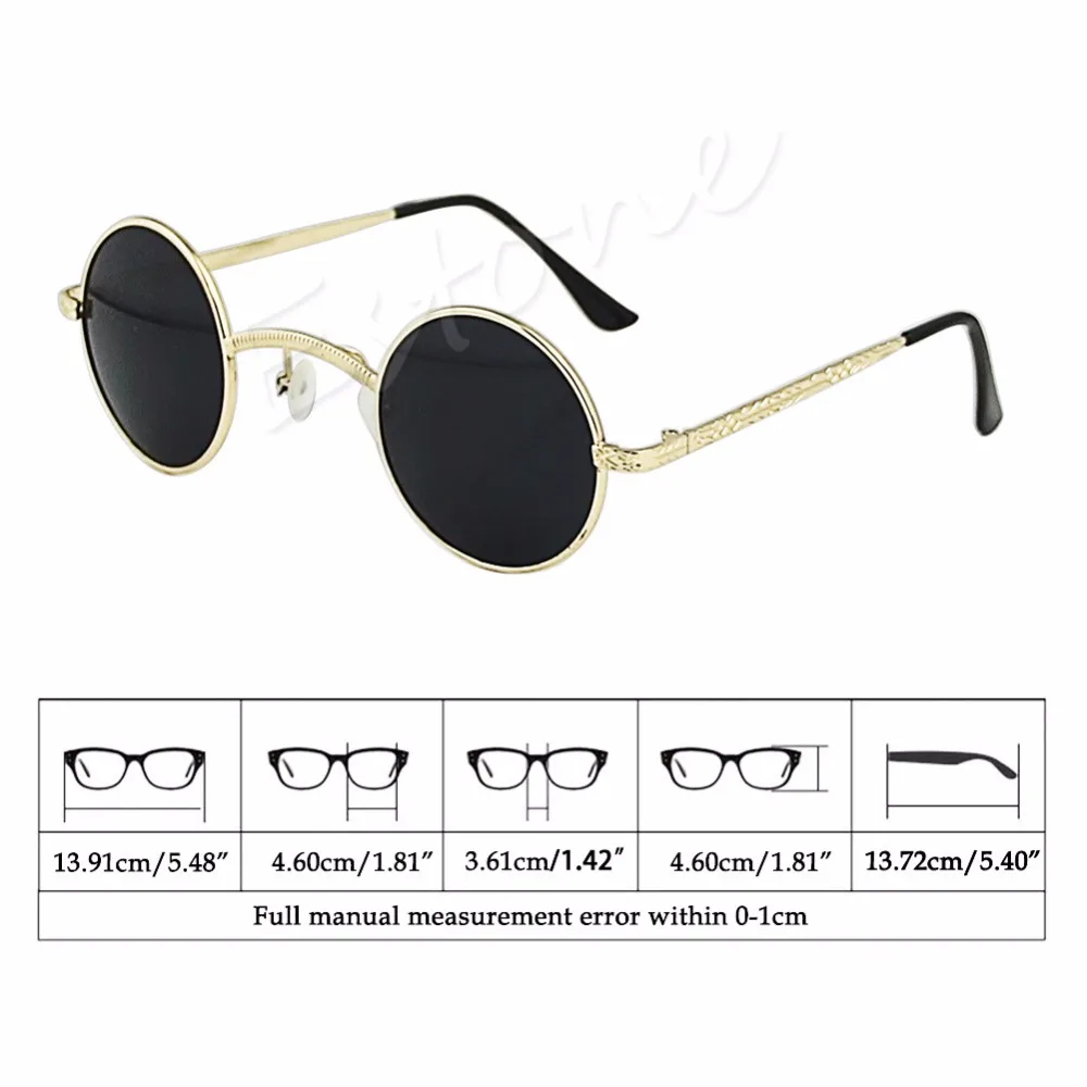 

6 Colors Fashion Mens Womens Retro Style Round Glasses Cyber Goggles Steampunk Sunglasses New