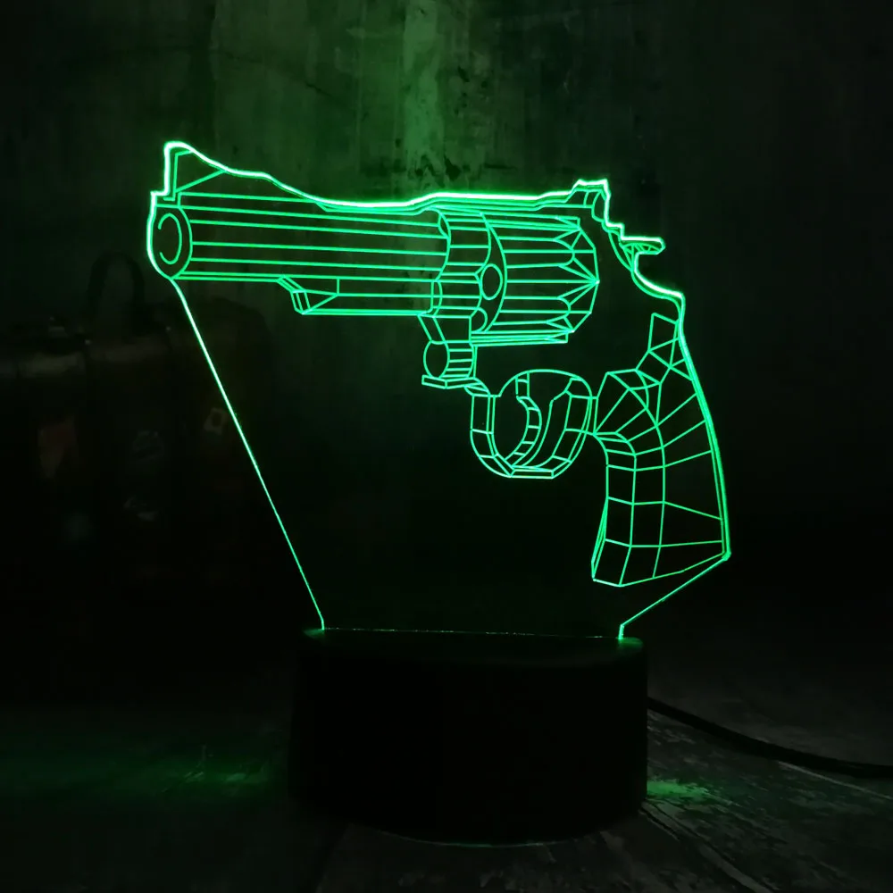 Крутой боевой Ройал игра PUBG TPS револьвер Magnum светодиодный ночник настольная лампа RGB 7 цветов игрушка для мальчиков Рождественский подарок декор комнаты