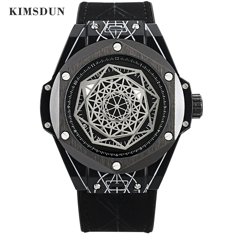 KIMSDUN Роскошные Модные фирменные новые популярные мужские кварцевые часы с