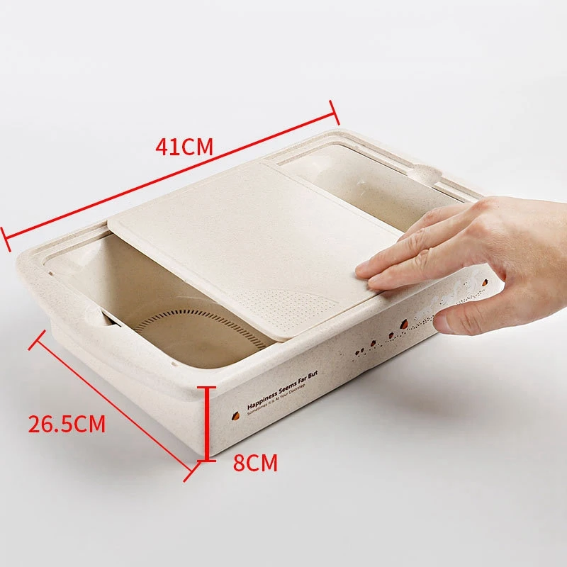 Новый 3 в 1 многофункциональный лоток для еды раковина сливная корзина