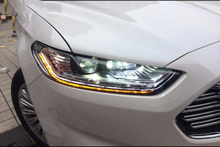 KOWELL стайлинга автомобилей для Ford Mondeo 2013- светодиодный задний фонарь для Ford Mondeo налобный фонарь светодиодный фары дневного света светодиодный DRL Bi-ксеноновых фар, Высокопрочная конструкция