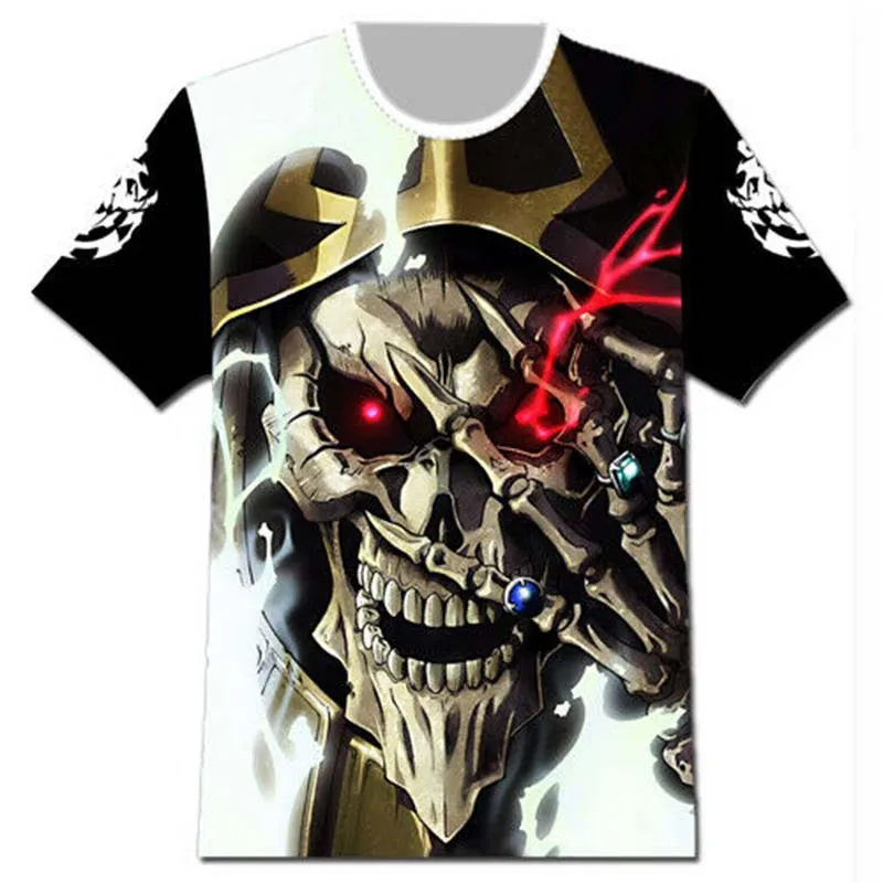 Персонаж Аниме Overlord Ainz Ooal платье футболка Косплей Костюм футболки короткий рукав