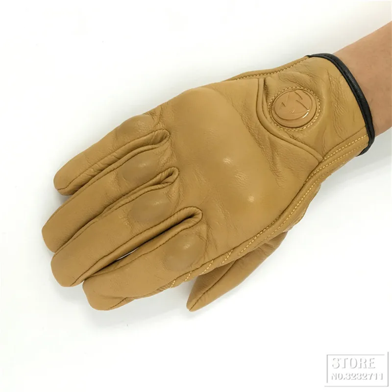 2018 Ретро погоня настоящая кожа Мотоциклетные Перчатки Guantes Moto сенсорный экран luva