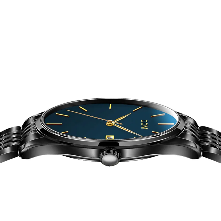 Часы DOM Мужские кварцевые с сетчатым браслетом ультратонкие из нержавеющей