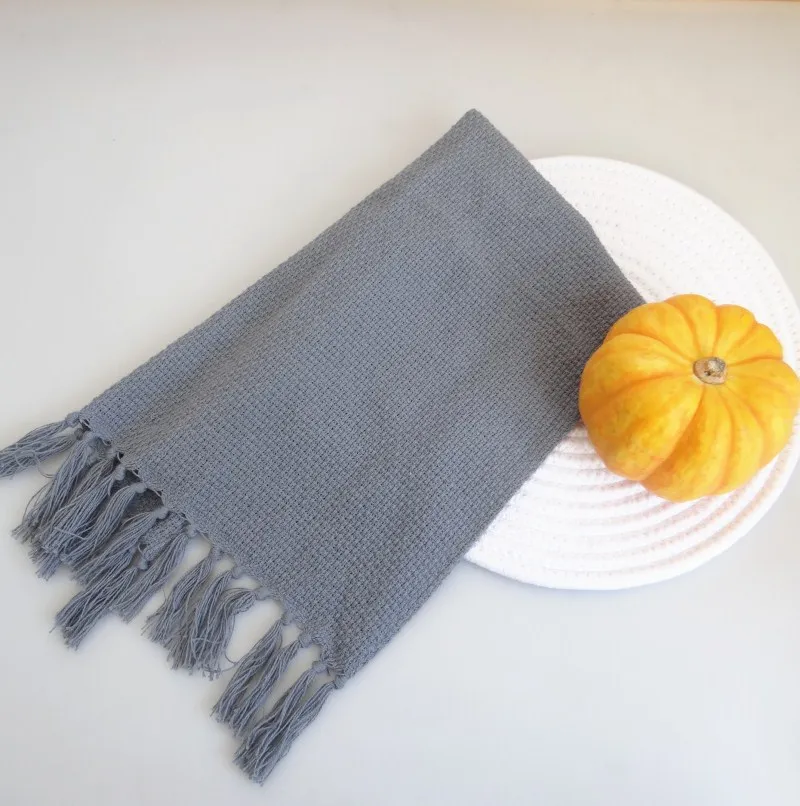 2 шт./комплект французский стиль кисточка бахрома хлопок вязаный стол