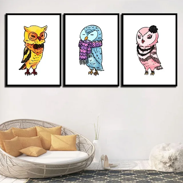 Креативные Мультяшные Животные Сова Северный современный Космос художественные