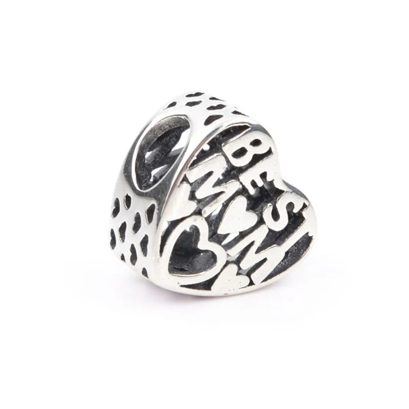 Браслет Pandora с подвесками из серебра 925 пробы надписью BEST MOM | Украшения и