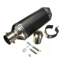 universal 38 51mm black carbon fiber exhaust muffler pipe with removable db killer for street motorcycle